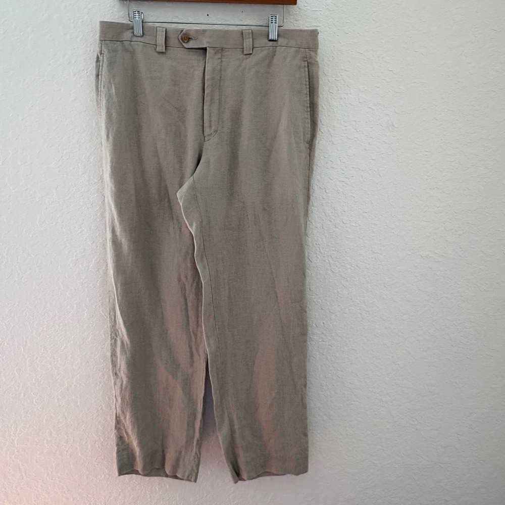 Lauren Ralph Lauren 100% Linen Straight Leg Trousers Mens P33x32L
Tan